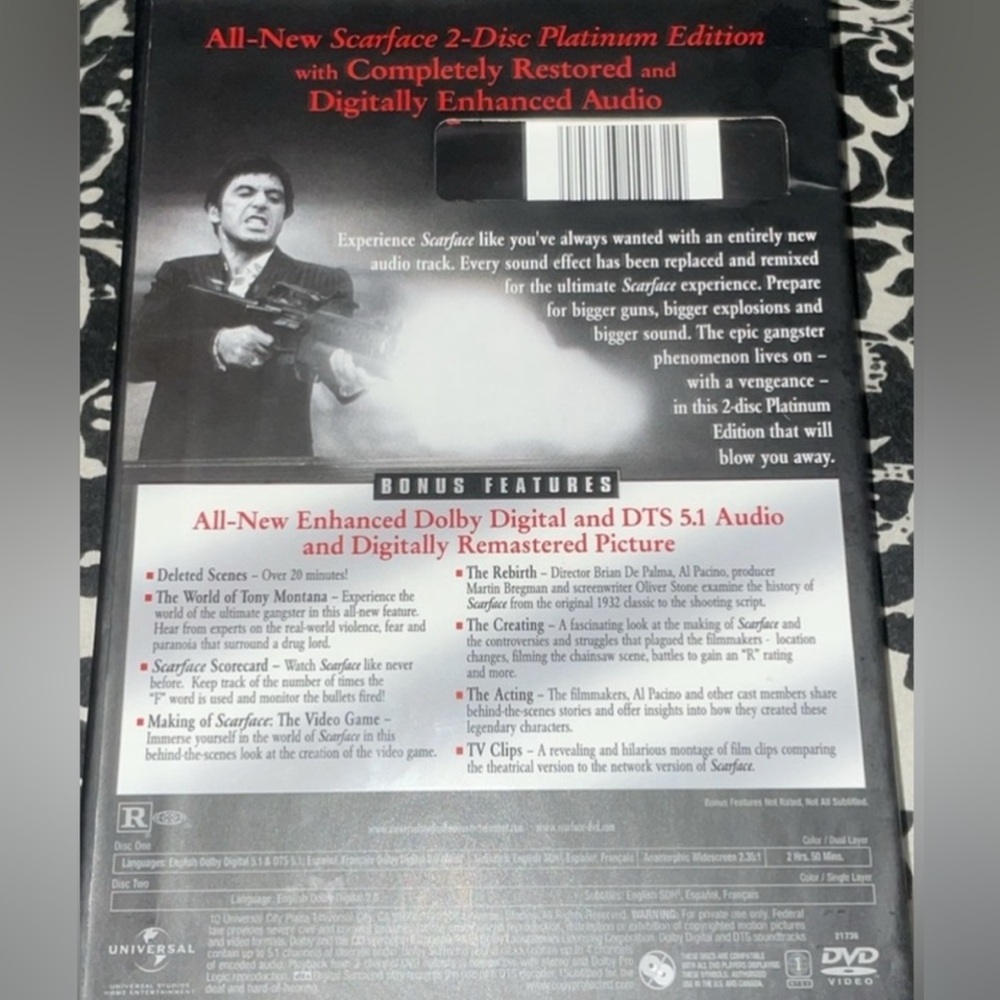 PreOwned Mob Movies TheUntouchables & ScarFace  Casino & Carlito’s Way . - Picture 8 of 16